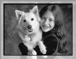 Dziewczyna, Pies, Dziecko, Fotografia